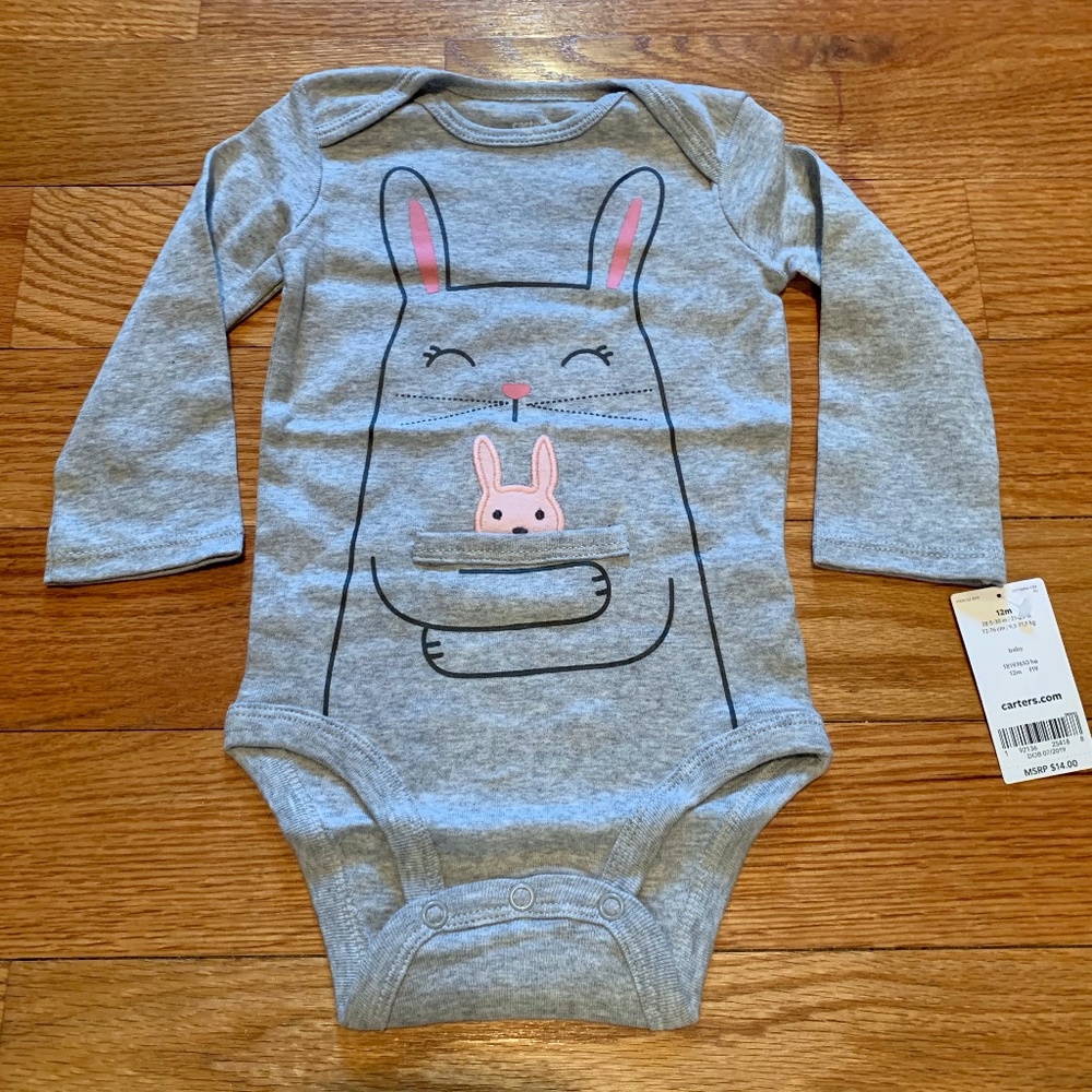 NEW Carter's Bunnies Long-Sleeve Bodysuit